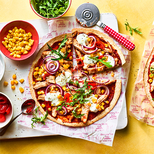 Slimming World Wraps - cajun spiced chicken pizza