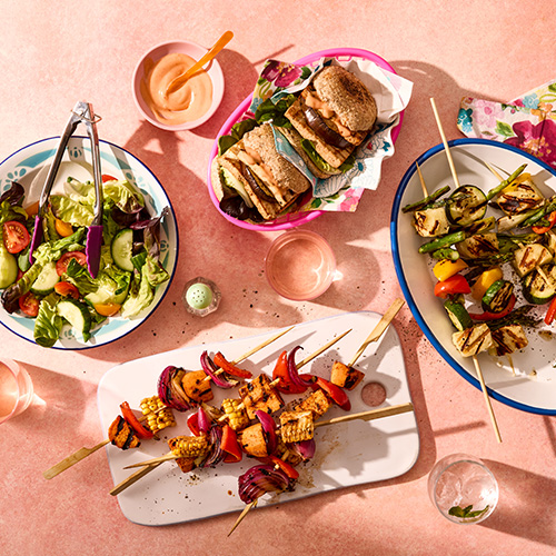 BBQ vegetarian spread