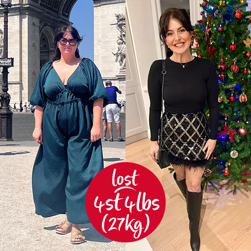 Slimming World member Amber-Janice Rogers before and after - lost 4st 4lbs (27kg)