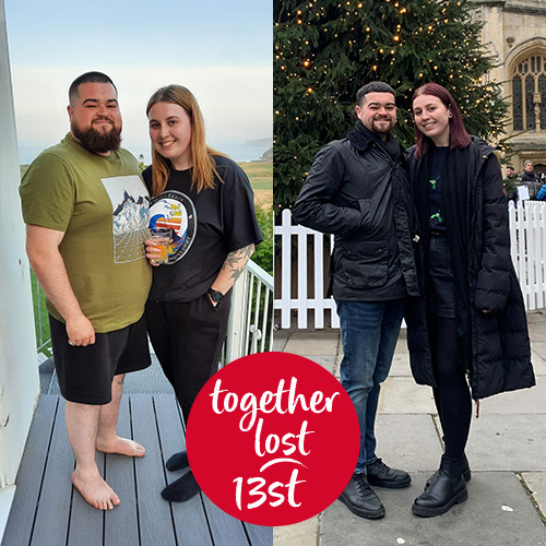 Slimming World members Sam and Sophie before and after - together losing 13 stone