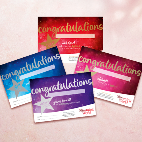 Slimming World activity awards (bronze, silver, gold, platinum)